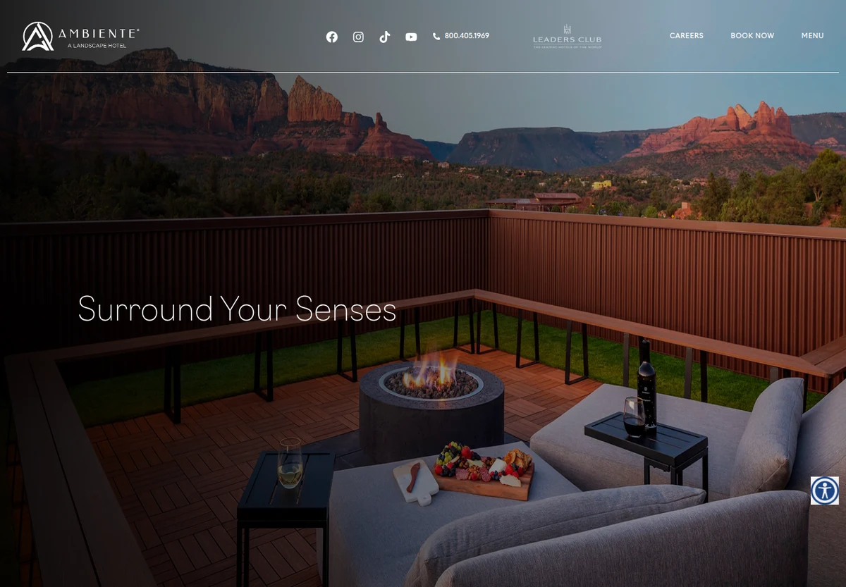 Ambiente Sedona homepage screenshot