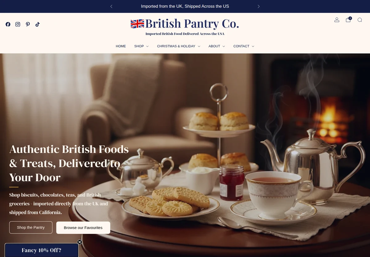 British Pantry Co. homepage screenshot