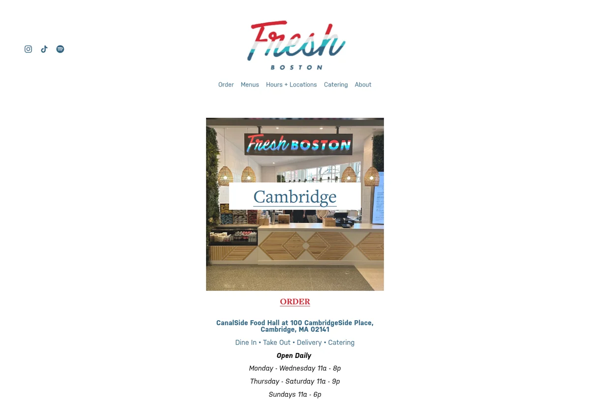 Fresh Boston homepage screenshot