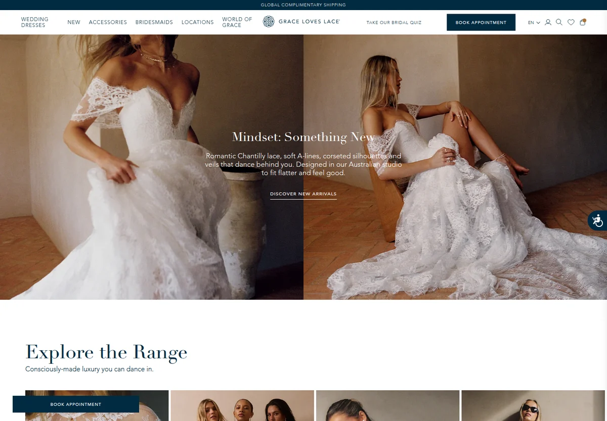 Grace Loves Lace homepage screenshot