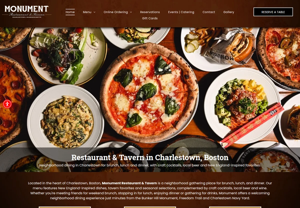 Monument Charlestown homepage screenshot