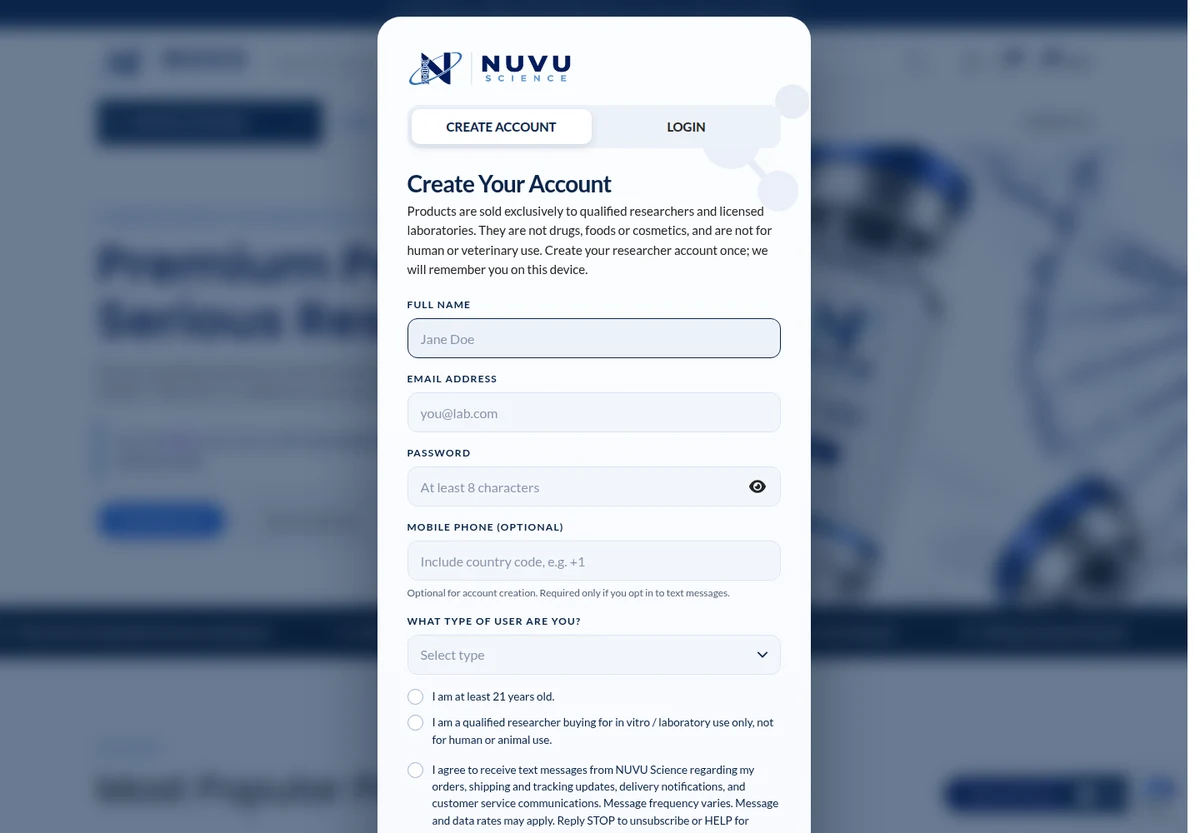 NuVu Science homepage screenshot
