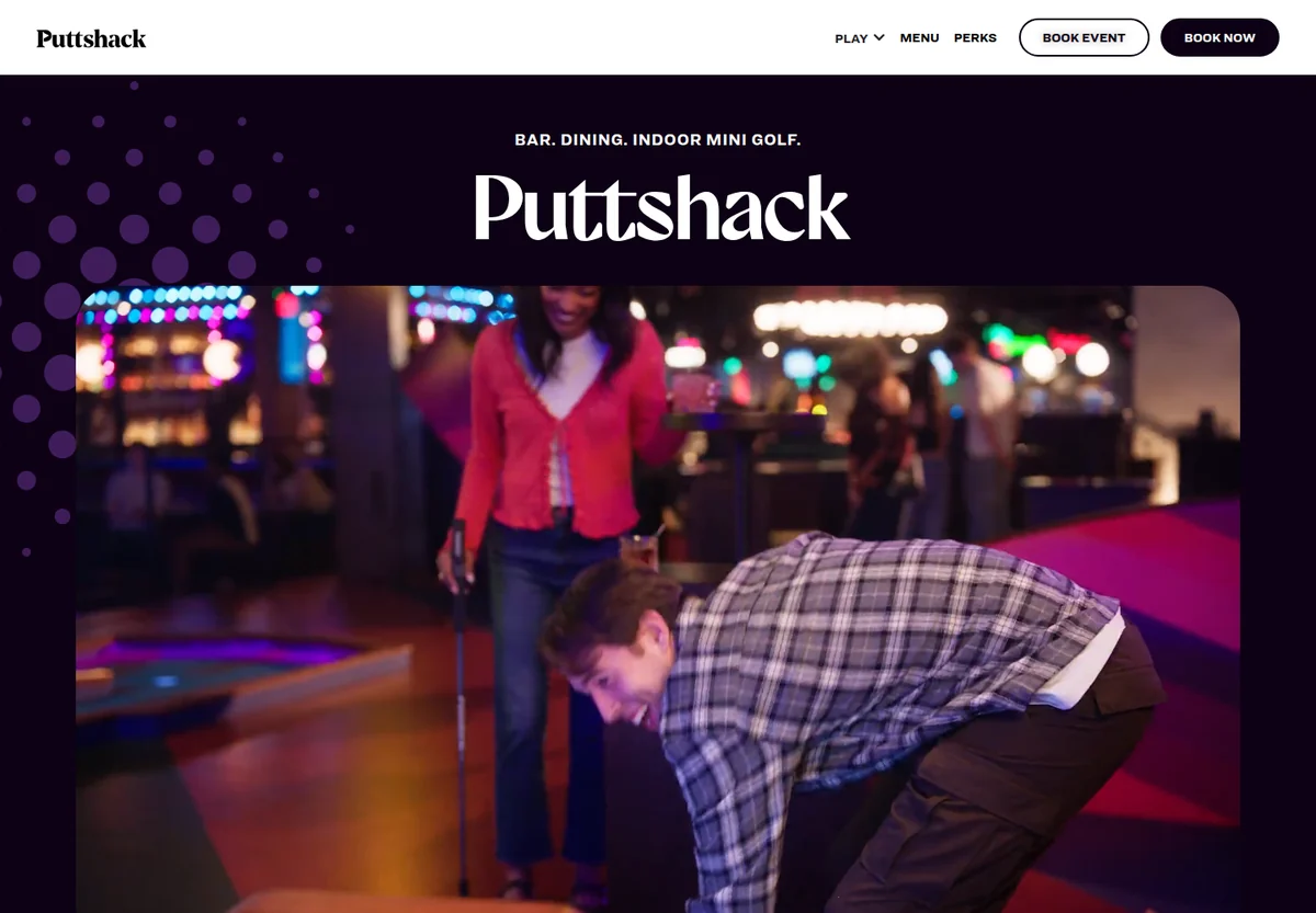 Puttshack homepage screenshot