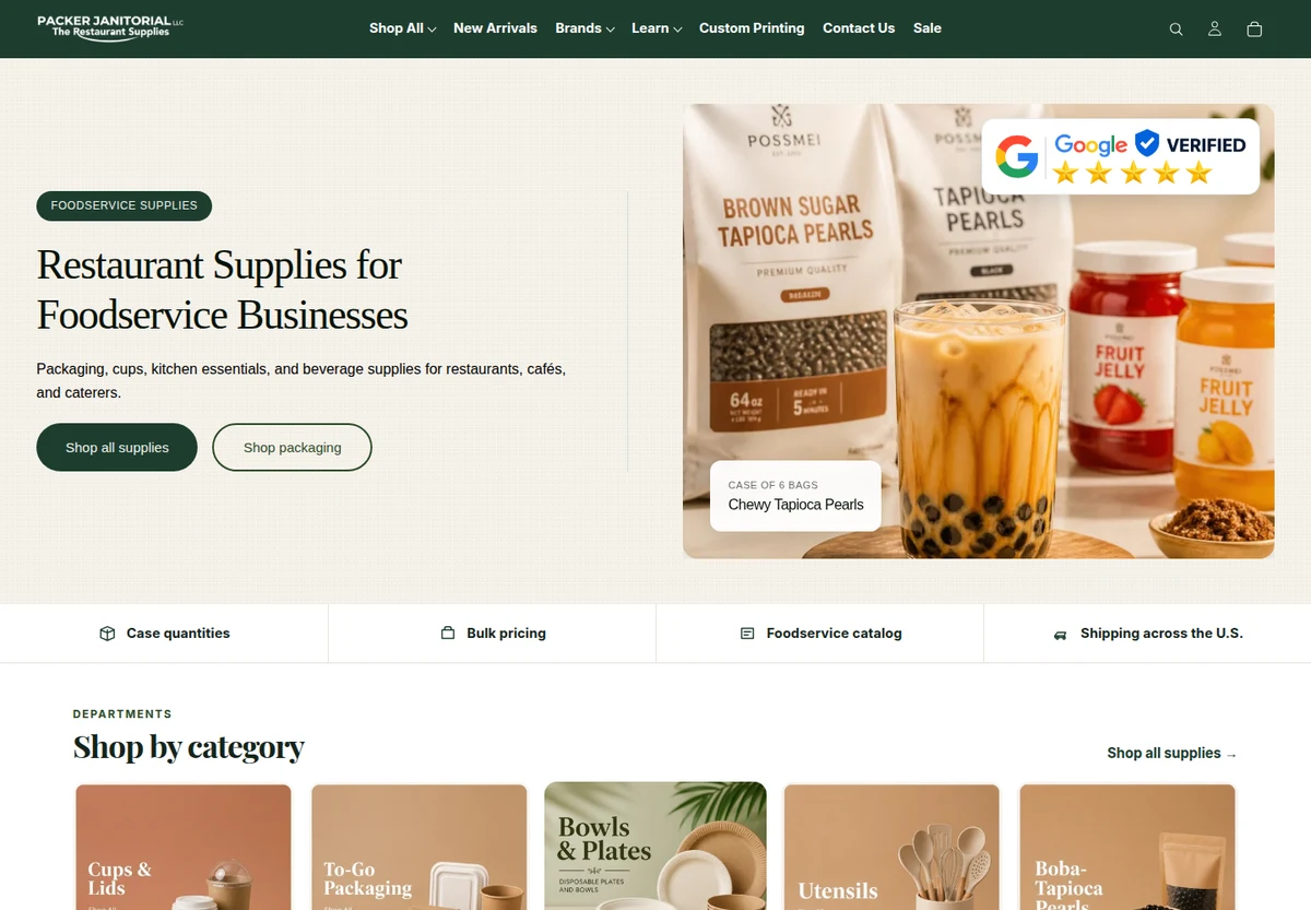 The Restaurant Supplies homepage screenshot