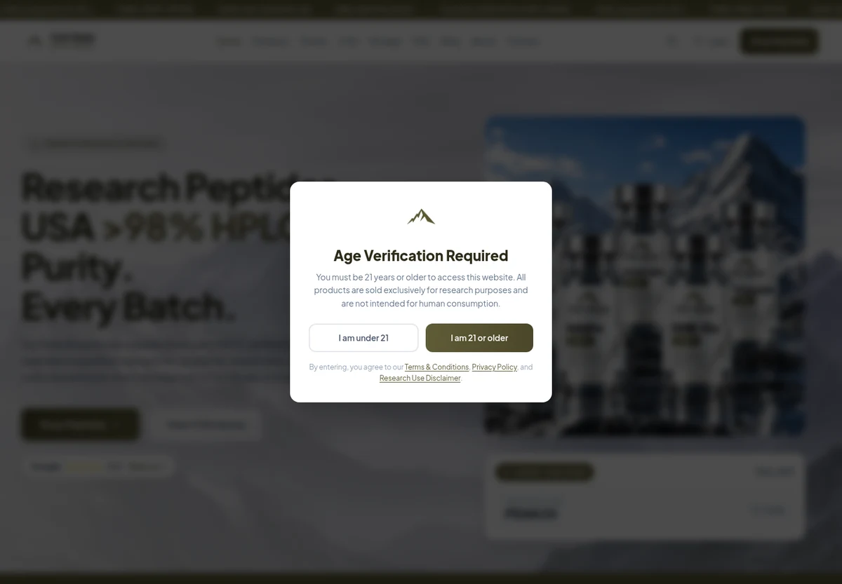 TopPeak Bio homepage screenshot